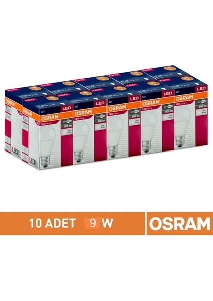 Led Value 8.5W Sarı Işık E-27 Ampul 806 lm 10 lu Paket