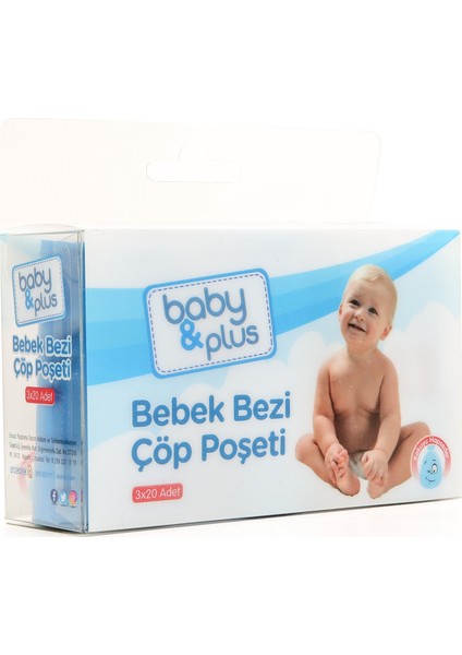 Baby&Plus Bebek Bezi Çöp Poşeti 60 Adet fiyatları