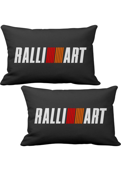 Ralli Art 2'li Lüks Araç Boyun Yastığı Siyah ve Ahşap Logo Anahtarlık
