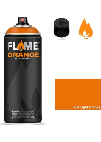 Orange 400Ml Sprey Boya N:204 Light Orange