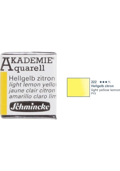 Akademie Aquarell Suluboya 1/2 Tablet Light Lemon Yellow