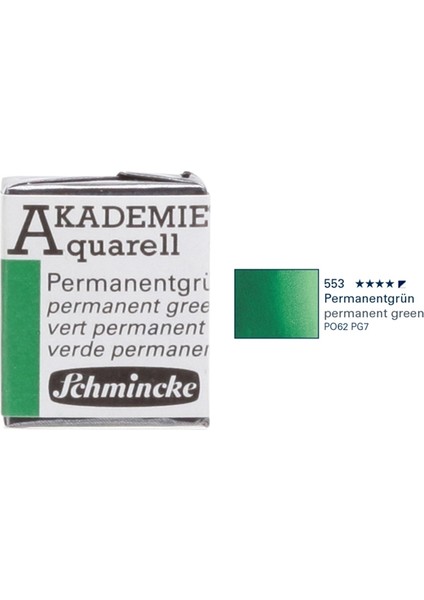 Akademie Aquarell Suluboya 1/2 Tablet Permanent Green