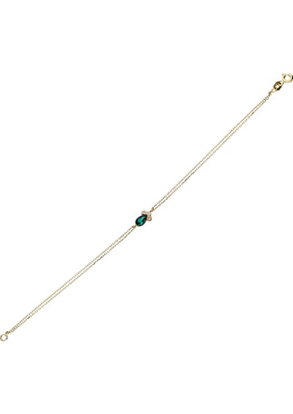 Altın Yeşil Taşlı Damla Bileklik fiyatları