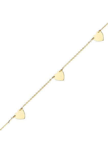 Altın Üç Kalp Bileklik