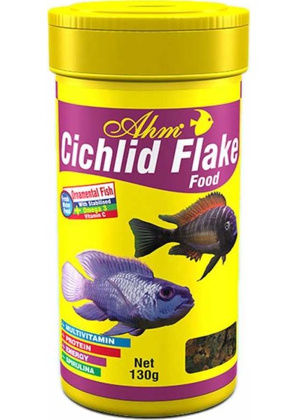 Ahm Cichlid Flake Food Pul Balık Yemi 100 Ml