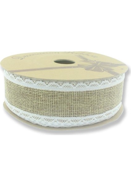 4.5 cm x 10metre İki Kenarı Dantel Oyalı Keten Kurdela