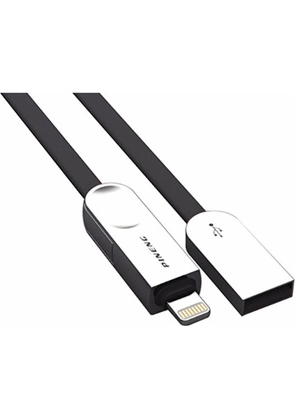 PN-307 Lightning ve Micro USB Siyah Kablosu