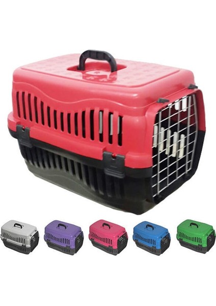 Kedi Köpek Metal Kapılı Plastik Taşima Çantasi Büyük Boy 63 Cm