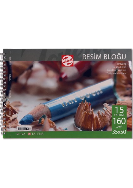 160Gr 35*50 15Yp.Spiralli Çizim Blok