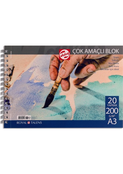 200Gr A3 20Yp.Spiralli Resim Blok