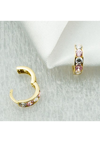 Pembe Taşlı Altın Halka Çocuk Küpesi fiyatları