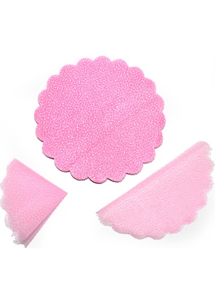 Yuvarlak Karlı Tül Süsleme ve Kavanoz Kesesi 100lü Pembe