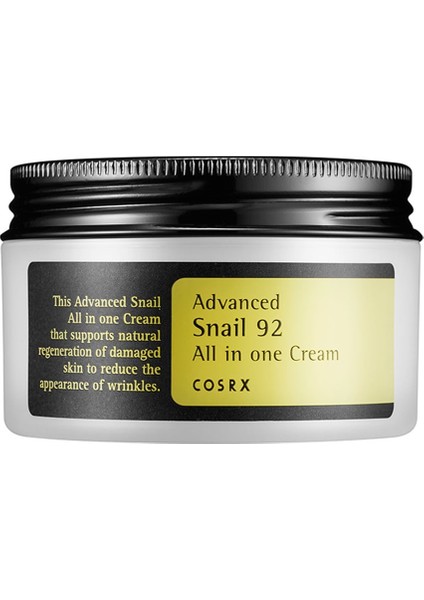 Advanced Snail 92 All In One Cream - Salyangoz Ekstreli Hepsi Bir Arada Krem