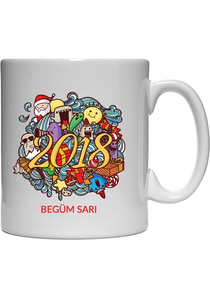 Kişiye Özel 2018 Tasarımlı Kupa Bardak - tk9448