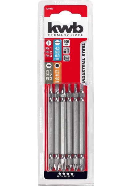 Kwb Çift Taraflı Bits Uc 100Mm 6Pcs.