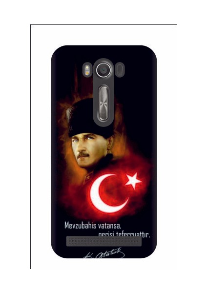Zenfone 2 Laser 5.5 Atatürk Baskılı Kapak Kılıf + Ekran Koruyucu Cam