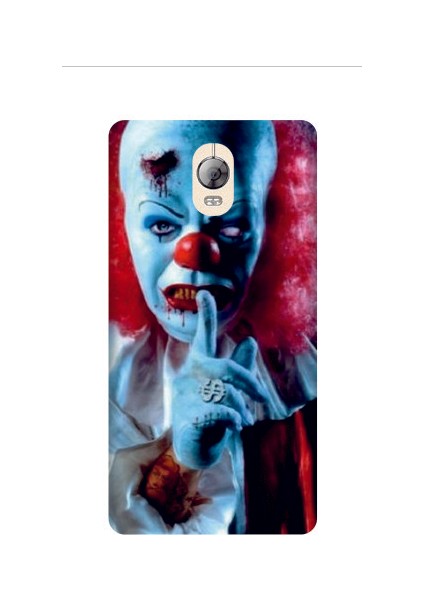 Lenovo P1 Palyaço Baskılı Kapak Kılıf + Ekran Koruyucu Cam