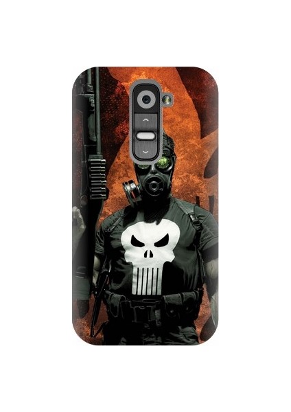 LG G2 Mini Punisher Baskılı Kapak Kılıf + Ekran Koruyucu Cam