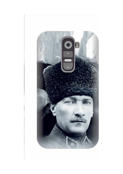 LG G2 Atatürk Baskılı Kapak Kılıf + Ekran Koruyucu Cam