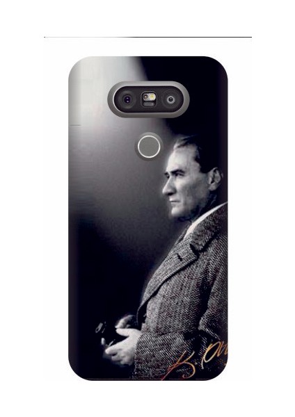 LG G5 Atatürk Baskılı Kapak Kılıf + Ekran Koruyucu Cam
