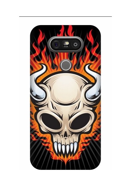 LG G5 Kurukafa Baskılı Kapak Kılıf + Ekran Koruyucu Cam