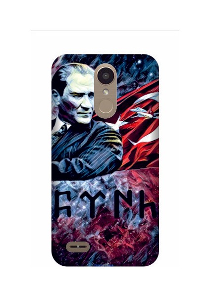 LG K10 2017 Atatürk Kapak Kılıf + Ekran Koruyucu Cam