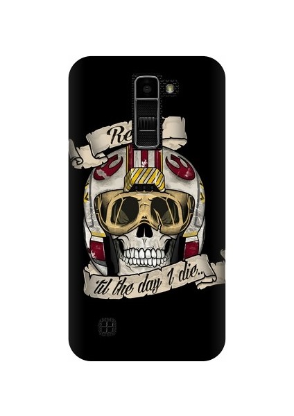 LG K10 Rebel Kurukafa Baskılı Kapak Kılıf + Ekran Koruyucu Cam