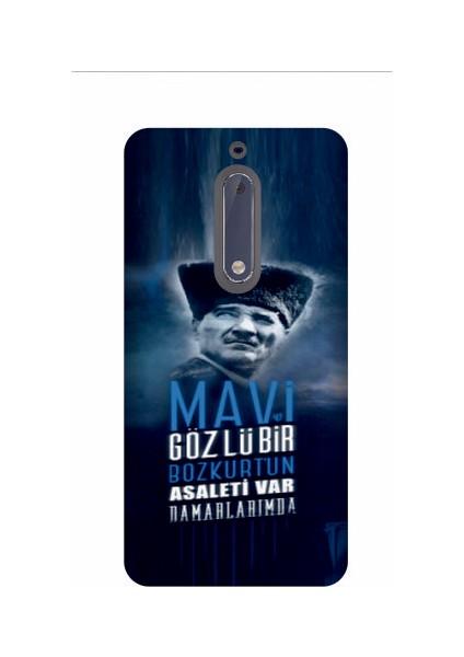 Nokia 5 Atatürk Baskılı Kapak Kılıf + Ekran Koruyucu Cam