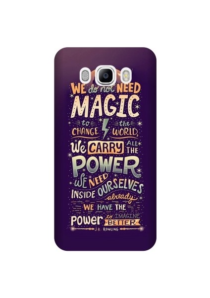 Samsung J5 2016 Yazı Baskılı Kapak Kılıf + Ekran Koruyucu Cam
