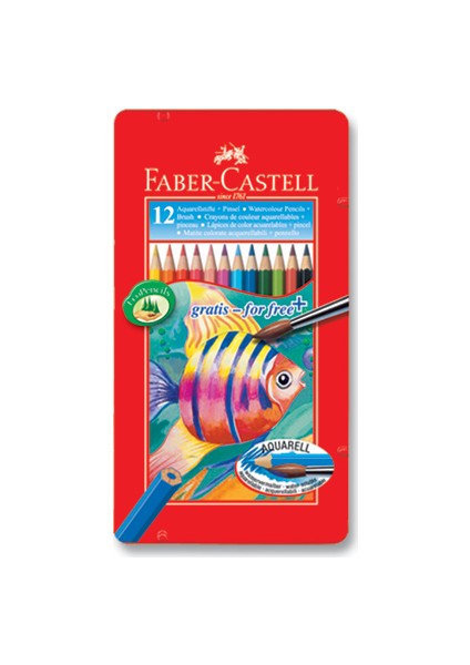Metal Kutu Aquarell Boya Kalemi 12 Renk