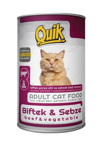 Kedi Biftek-Sebze Konservesi 415 Gr