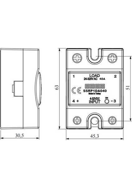 Solid State Röle 40 A. 24-320 V. AC