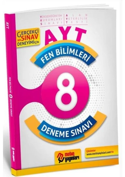 Metin Yayınları AYT Fen Bilimleri 8 Deneme Sınavı