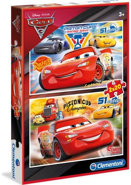 2x20 Parça Puzzle Cars 3 S.C.