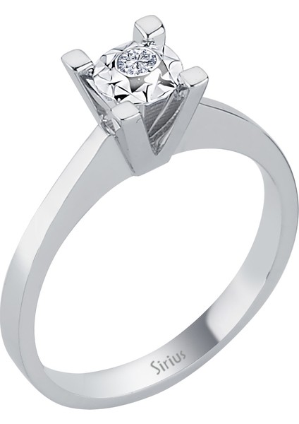 0,50 Karat Görünümlü Pırlanta Tektaş Yüzük