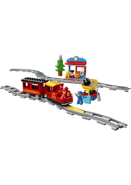 ® DUPLO® Buharlı Tren 10874 - 2 Yaş ve Üzeri Çocuklar için İstasyon ve Kömür Vagonu İçeren Eğitici Oyuncak Yapım Seti (59 Parça)