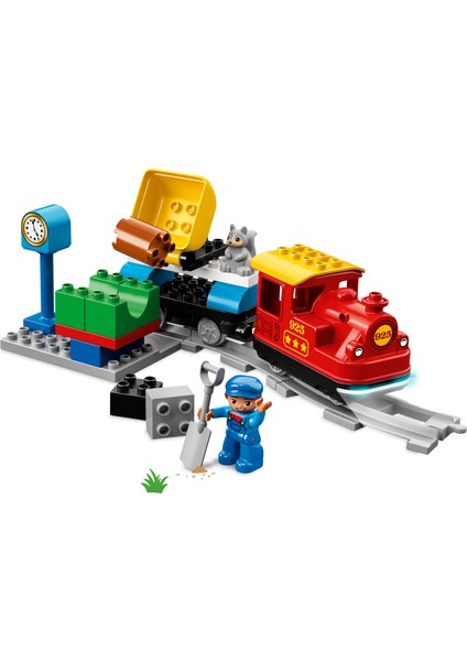 ® DUPLO® Buharlı Tren 10874 - 2 Yaş ve Üzeri Çocuklar için İstasyon ve Kömür Vagonu İçeren Eğitici Oyuncak Yapım Seti (59 Parça)