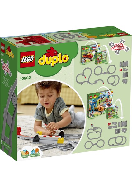® DUPLO® Tren Rayları 10882 - 2 Yaş ve Üzeri Çocuklar için DUPLO Setleriyle Uyumlu Tamamlayıcı Eğitici Oyuncak Yapım Seti (23 Parça)