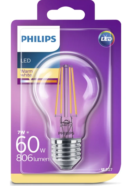 LED Classic 60W A60 E27 Non-Dim 2700K Sarı Işık Filament Ampul