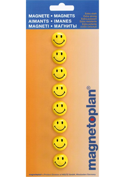 Smiley Mıknatıs Renkli Magnet 20 mm - 8 Adet