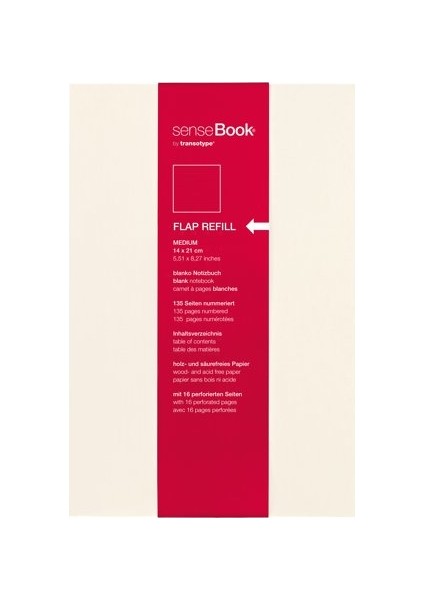 Sensebook Flap A5 Defter Yedeği - Çizgisiz