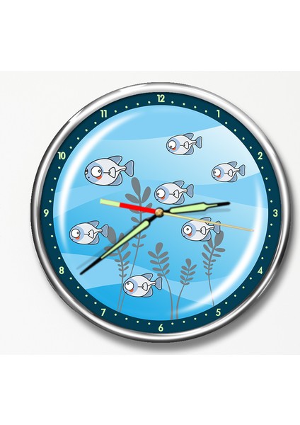 Premium Gece Parlayan Çocuk Odası Duvar Saati FS-1511