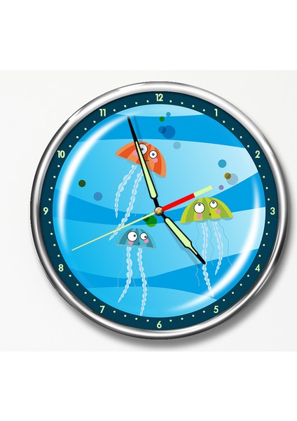 Premium Gece Parlayan Çocuk Odası Duvar Saati FS-1512