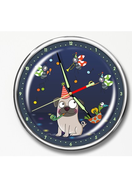 Premium Gece Parlayan Çocuk Odası Duvar Saati FS-1521