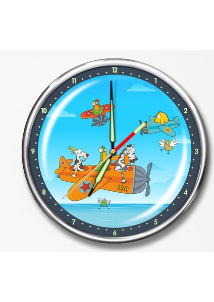 Premium Gece Parlayan Çocuk Odası Duvar Saati FS-1524