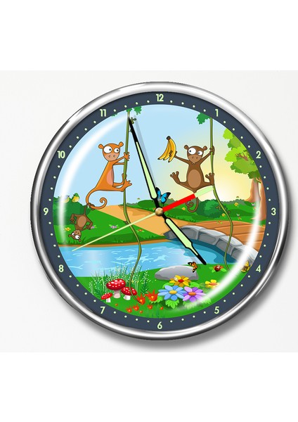 Premium Gece Parlayan Çocuk Odası Duvar Saati FS-1525