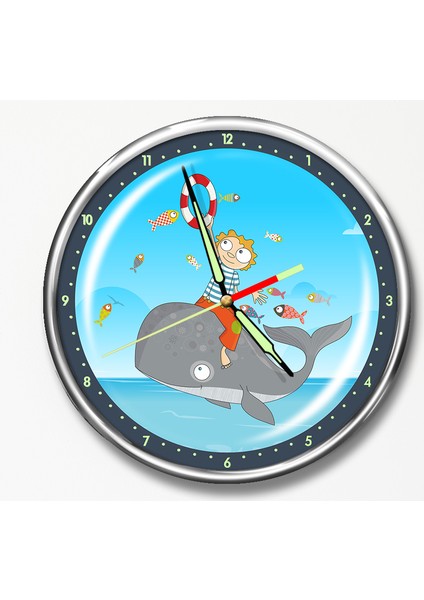 Premium Gece Parlayan Çocuk Odası Duvar Saati FS-1528