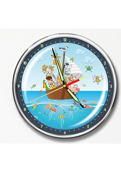 Premium Gece Parlayan Çocuk Odası Duvar Saati FS-1529