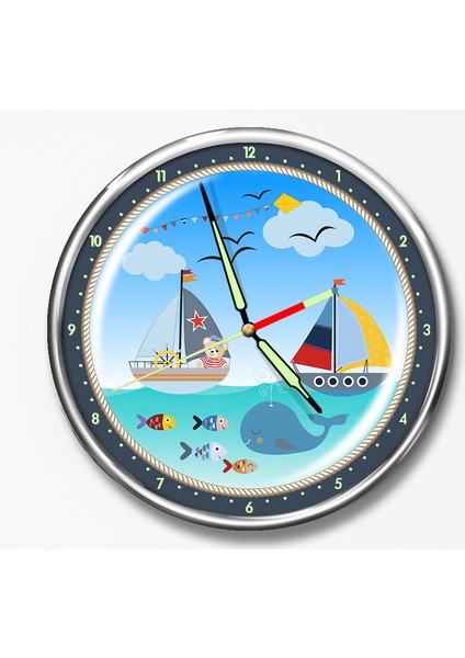 Premium Gece Parlayan Çocuk Odası Duvar Saati FS-1534