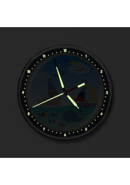 Premium Gece Parlayan Çocuk Odası Duvar Saati FS-1534 fiyatları